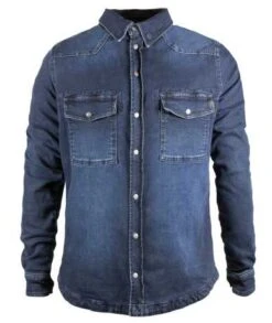 John Doe Motoshirt Motorrad Hemd Denim Dunkelblau
