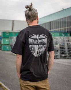 Harley-Davidson T-Shirt H-D Round Schwarz -Elektrik Blitz Angebote Store r004359v 41