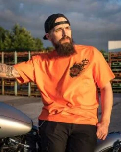 Harley-Davidson T-Shirt Burst Orange -Elektrik Blitz Angebote Store r004373v 31