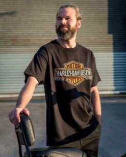 Harley-Davidson T-Shirt Long Logo Schwarz -Elektrik Blitz Angebote Store r004519v 31