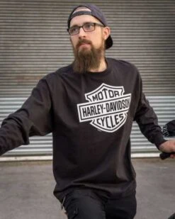 Harley-Davidson Longsleeve Bar & Shield 1 Schwarz -Elektrik Blitz Angebote Store r004537v 31