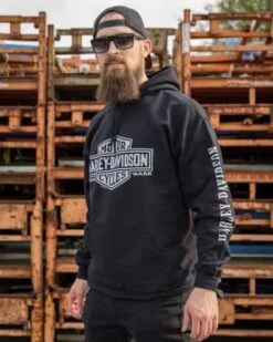 Harley-Davidson Hoodie Long Logo H-D Schwarz -Elektrik Blitz Angebote Store r004544v 31